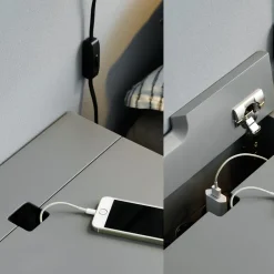 Bedside Tables^Zweed Peep S1 bedside table, Slate , black lacquer Grey