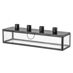 Advent Candle Holders|Candle Holders^Bloomingville Pelo advent candle 34 cm, Black-clear BlackTransparent