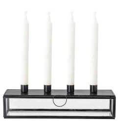 Advent Candle Holders|Candle Holders^Bloomingville Pelo advent candle 34 cm, Black-clear BlackTransparent