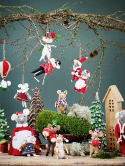 Hot Bloomingville Peo Christmas tree decorations wool 2 pieces, Red