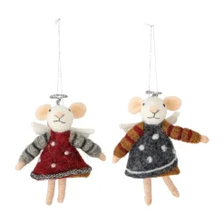 Christmas Decorations^Bloomingville Peo Christmas tree decorations wool 2 pieces, Red