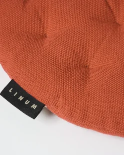 Outlet Linum Pepper seat cushion Ø37 cm, Rust Orange