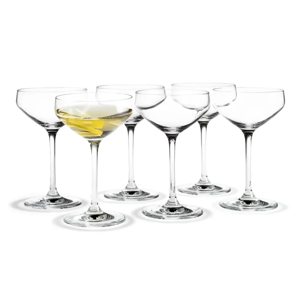New Holmegaard Perfection martini Glass 29 cl 6 pack, Clear Transparent