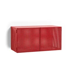 Best HAY Perforated Cabinet wall cabinet small, Wine Red