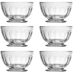 Dessert Bowls^La Rochère Perigord dessert bowl on foot 50 cl 6-pack, Transparent