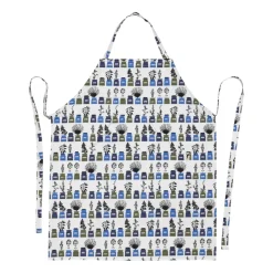 Aprons^Almedahls Persons spice cabinet apron small pattern, Blue BlueWhite