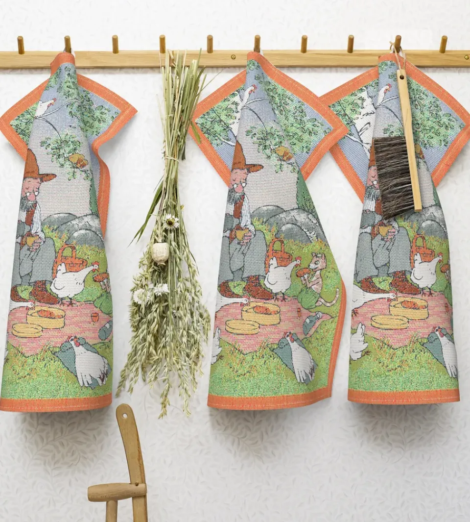 Kitchen Tea Towels^Ekelund Linneväveri Pettson & Findus kitchen towel, Picnic Multi