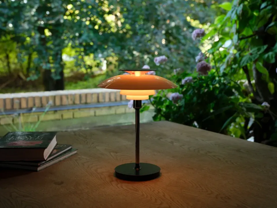 Desk Lamps^Louis Poulsen PH 80 portable table lamp, White opal, chrome-plated WhiteSilver-coloured