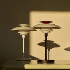 Desk Lamps^Louis Poulsen PH 80 portable table lamp, White opal, chrome-plated WhiteSilver-coloured