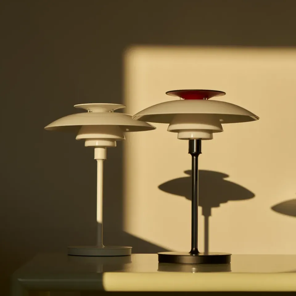 Desk Lamps^Louis Poulsen PH 80 portable table lamp, White opal, chrome-plated WhiteSilver-coloured