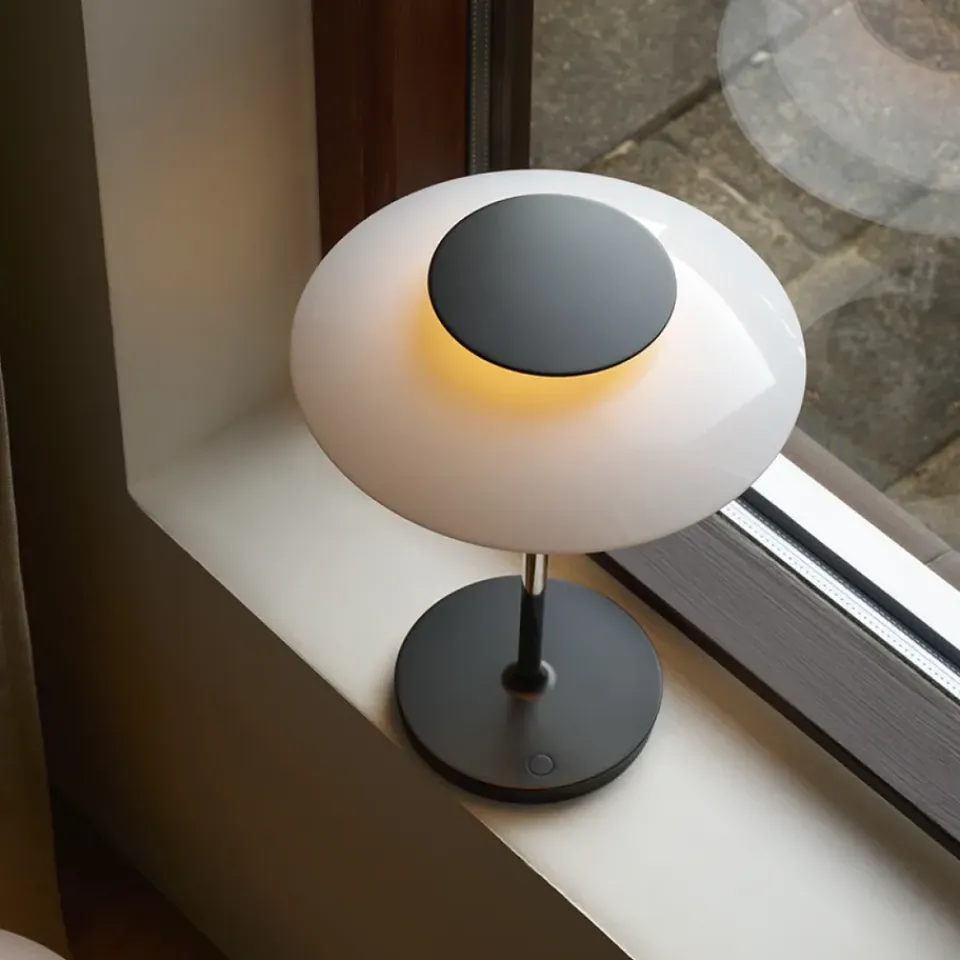 Desk Lamps^Louis Poulsen PH 80 portable table lamp, White opal, chrome-plated WhiteSilver-coloured