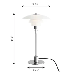 Desk Lamps^Louis Poulsen PH 2/1 table lamp, Chome Silver-coloured