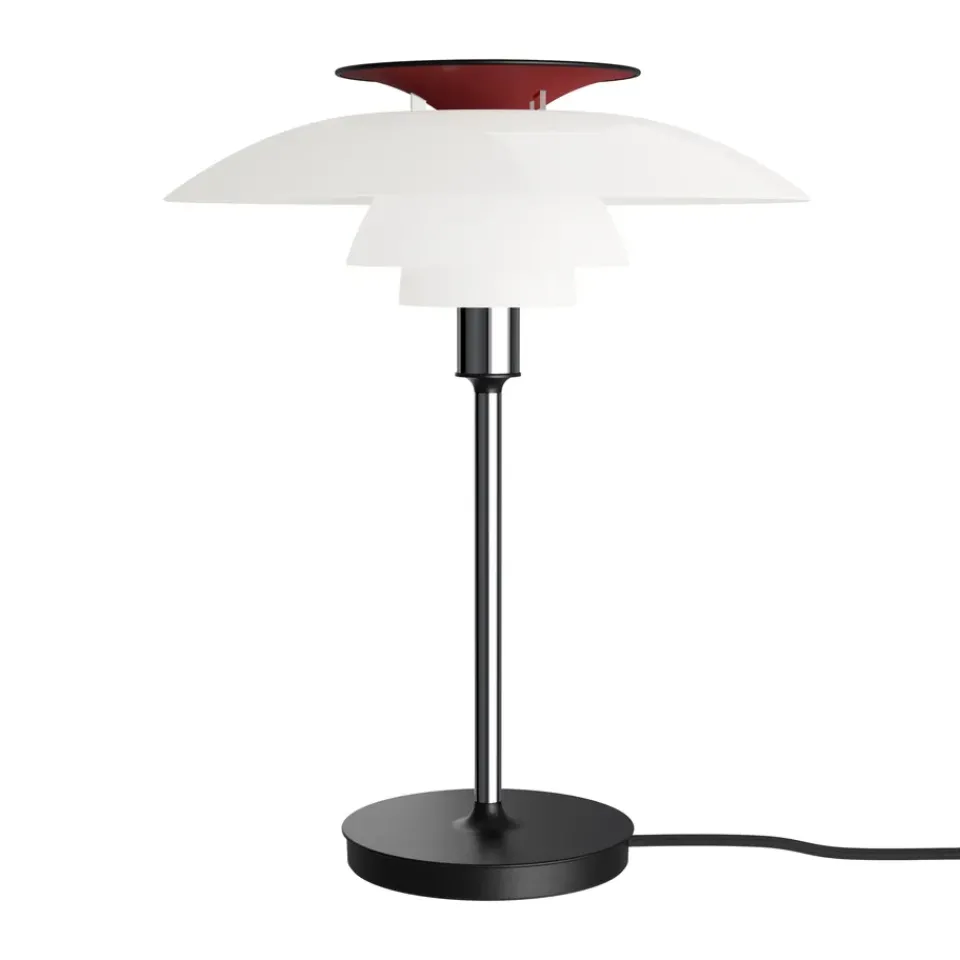 Desk Lamps^Louis Poulsen PH 80 table lamp, White opal, chrome-plated WhiteSilver-coloured