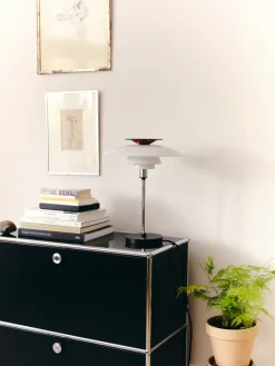 Desk Lamps^Louis Poulsen PH 80 table lamp, White opal, chrome-plated WhiteSilver-coloured