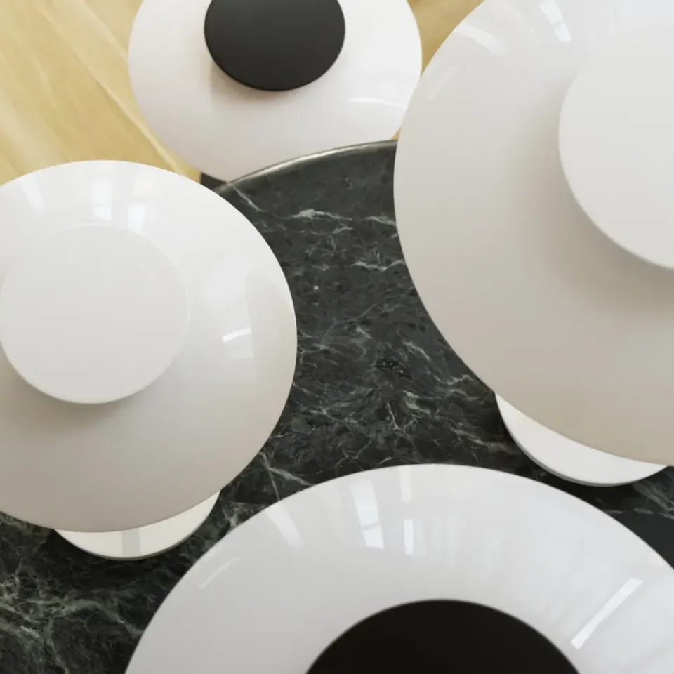 Desk Lamps^Louis Poulsen PH 80 table lamp, White opal, chrome-plated WhiteSilver-coloured