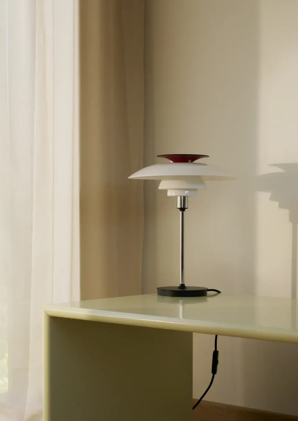 Desk Lamps^Louis Poulsen PH 80 table lamp, White opal, chrome-plated WhiteSilver-coloured