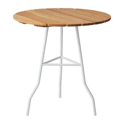 Balcony Furniture|Table For Outdoor Use^Gärsnäs Pia table Ø70 cm, lacquered steel frame-oiled oak White