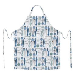 New Almedahls Picknick apron small pattern, Blue-beige BlueBeige