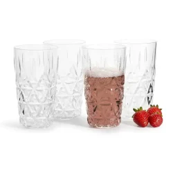Clearance Sagaform Picknick drinking glass 4-pack, 40 cl Transparent