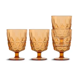 Clearance Sagaform Picknick Juni glass 4-pack, Amber Orange