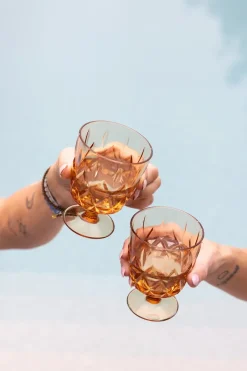 Clearance Sagaform Picknick Juni glass 4-pack, Amber Orange