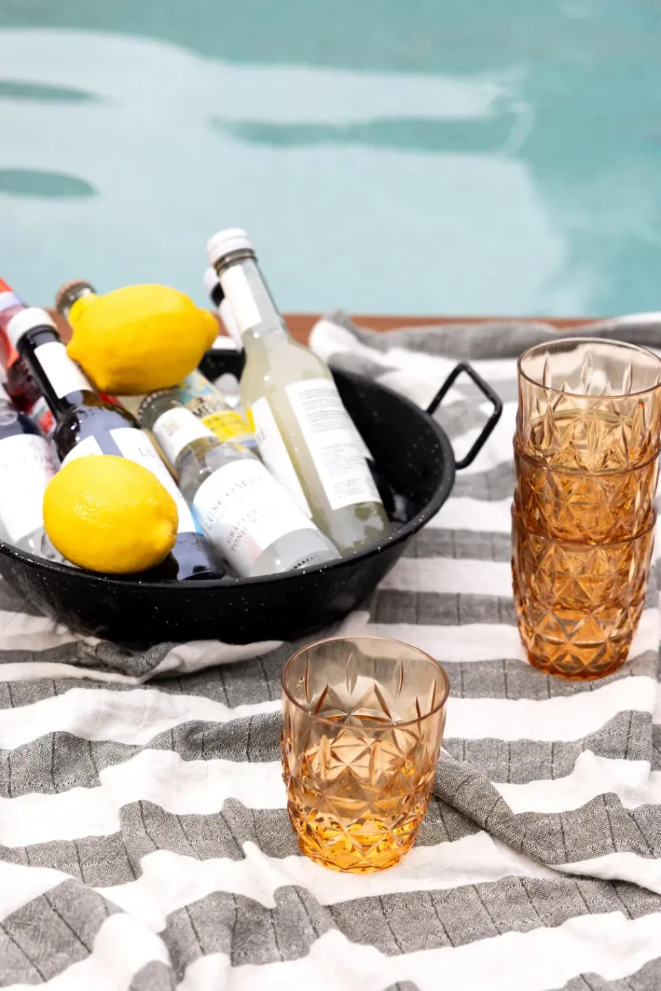 Clearance Sagaform Picknick Juni water glass 28 cl 4-pack, Amber Orange