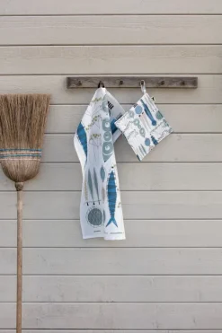 Online Almedahls Picknick kitchen towel, Blue-beige BlueBeige