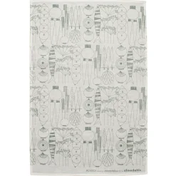 Sale Almedahls Picknick kitchen towel, white--grey Green