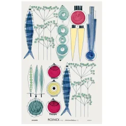New Almedahls Picknick kitchen towel, 47x70 cm BlueYellowRed