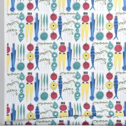 Almedahls Picknick oilcloth, multi BlueYellowRed
