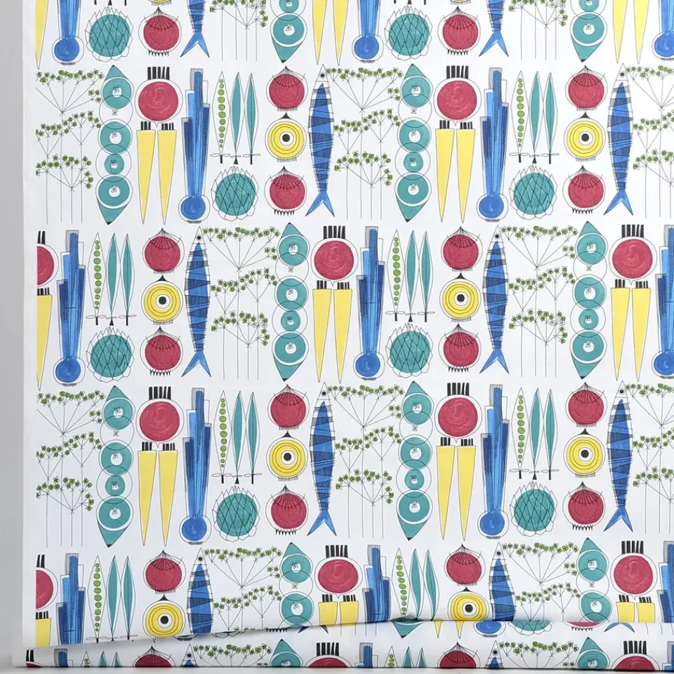 Almedahls Picknick oilcloth, multi BlueYellowRed