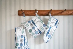 Oven Mitts, Gloves & Pot Holders^Almedahls Picknick oven mitt 23x23 cm small pattern, Blue-beige BlueBeige