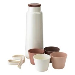Sale RIG-TIG PICNIC thermos bottle with 4 copper, Blossom WhiteBeigeBrown