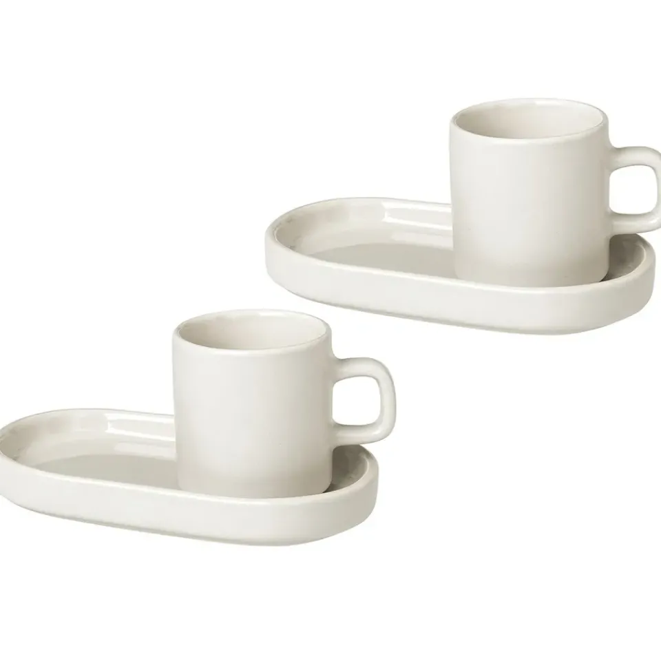 Outlet Blomus Pilar espresso cup with saucer 2-pack, Moonbeam Beige