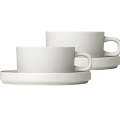 Discount Blomus Pilar mug with saucer 2-pack, Moonbeam Beige