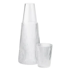 Water Jugs And Carafes^Stelton Pilastro carafe with drinking glass, Clear Transparent