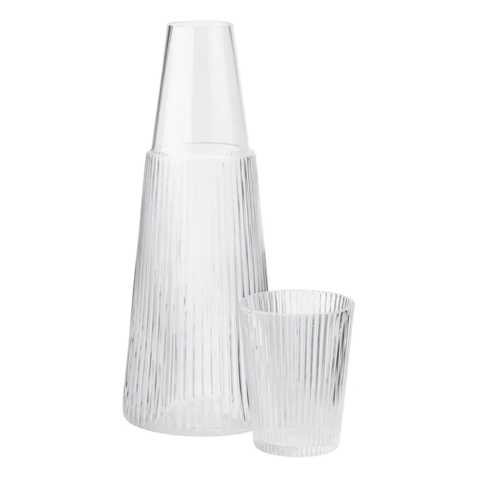 Water Jugs And Carafes^Stelton Pilastro carafe with drinking glass, Clear Transparent