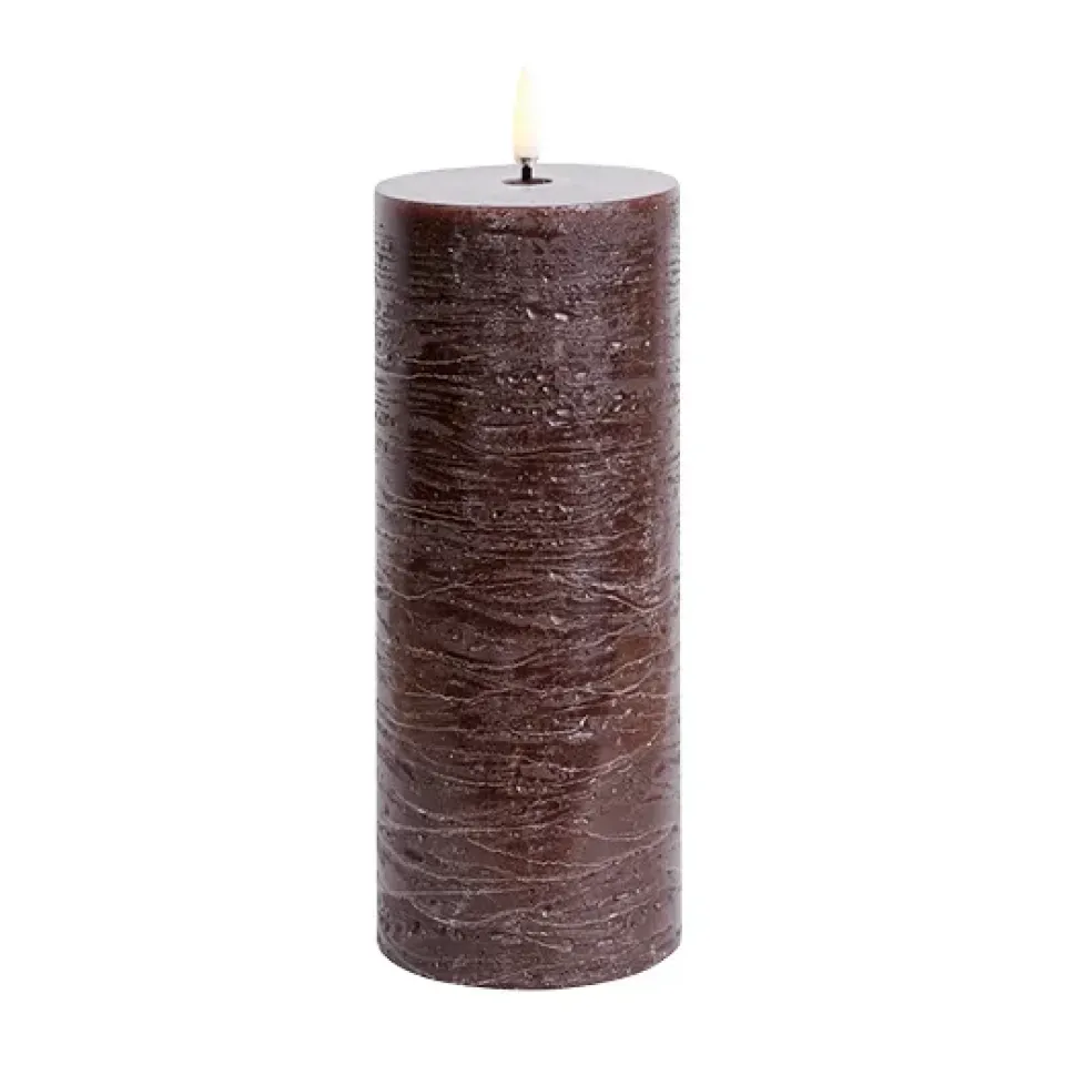 Uyuni Lighting Pillar LED candle Ø7,8x20 cm, Brown