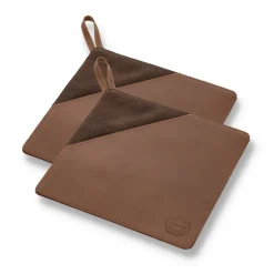 Sale Pillivuyt Gourmet oven mitt 20.5x20.5 cm 2-pack, leather Brown