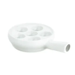 New Pillivuyt snail pan with handle, White