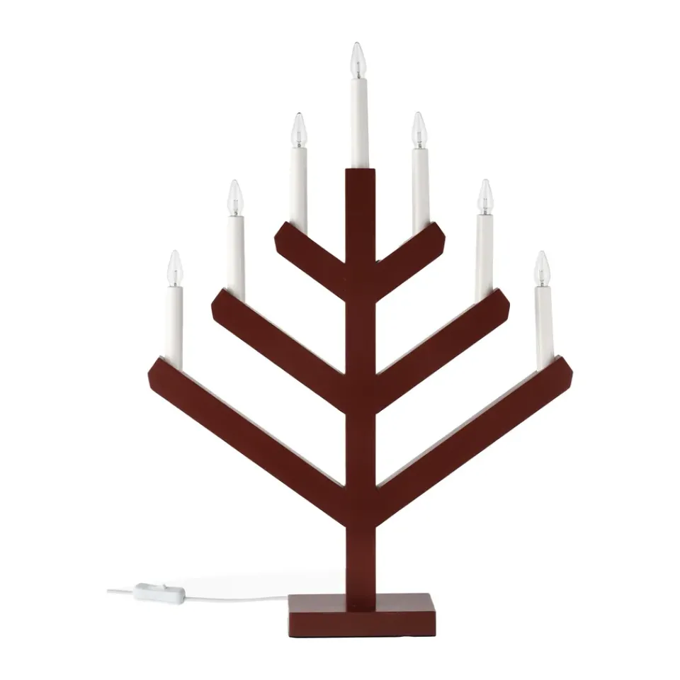 New Scandi Living Pine advent candle 62 cm, Red