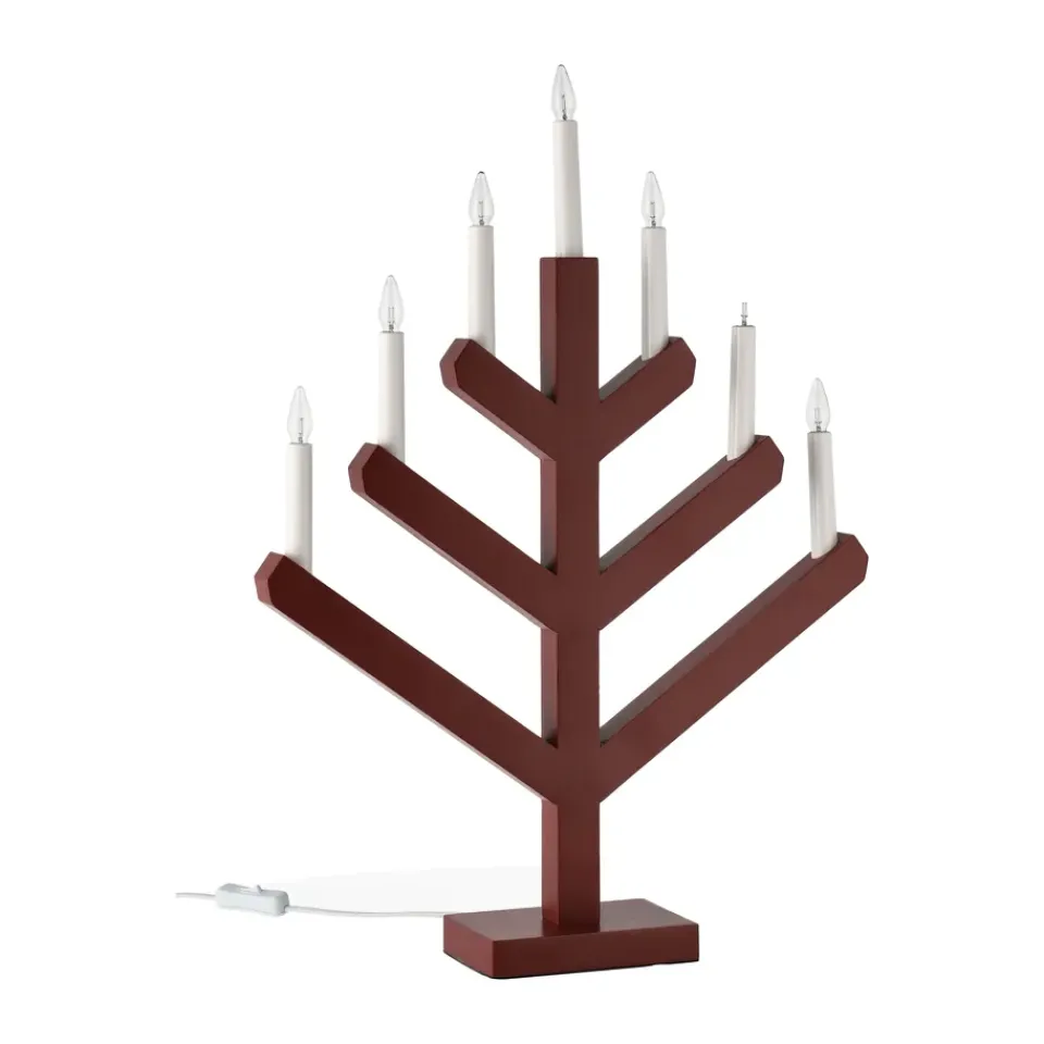 New Scandi Living Pine advent candle 62 cm, Red