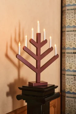 New Scandi Living Pine advent candle 62 cm, Red