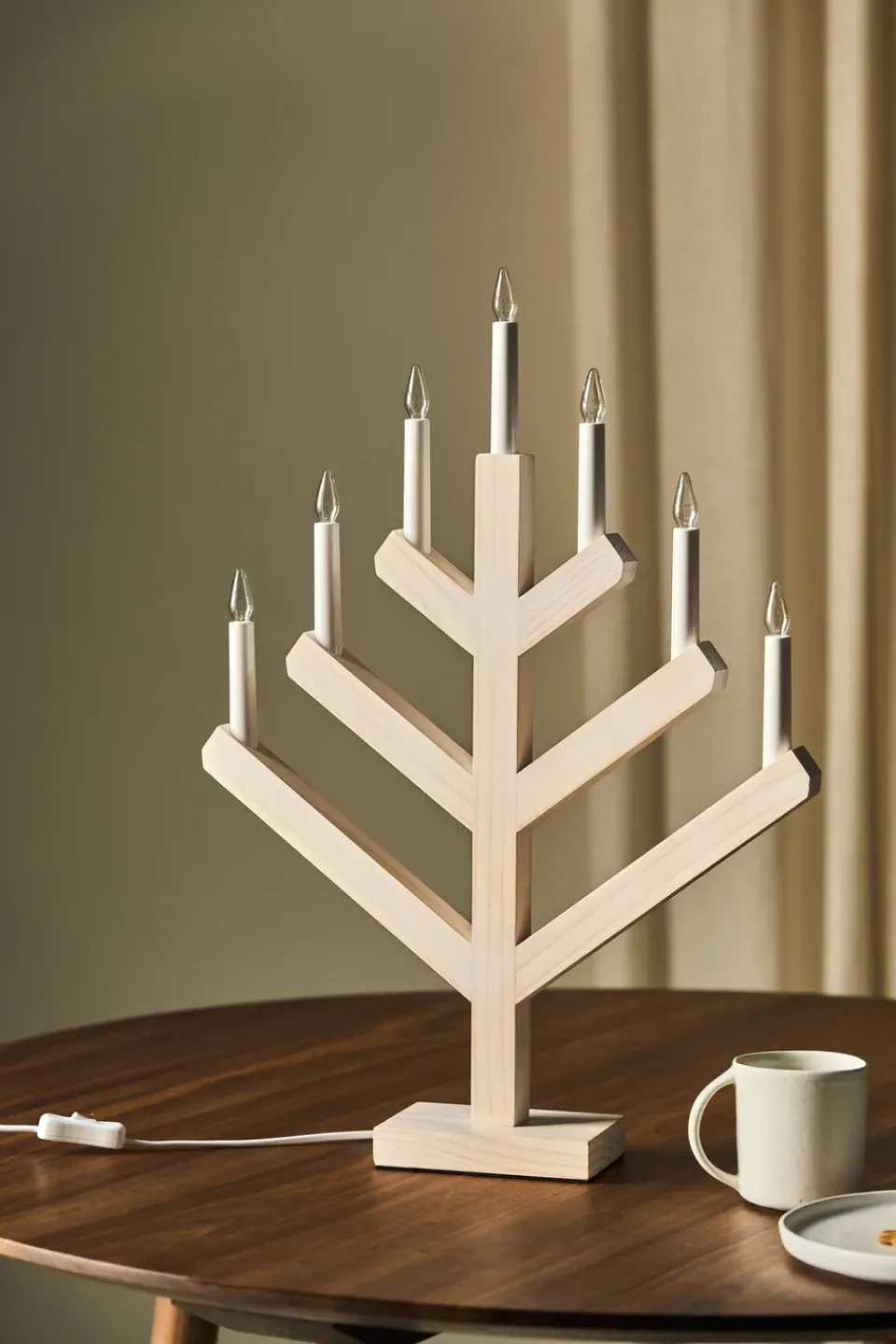 Advent Lights|Window Lights^Scandi Living Pine advent candle 62 cm, washed White