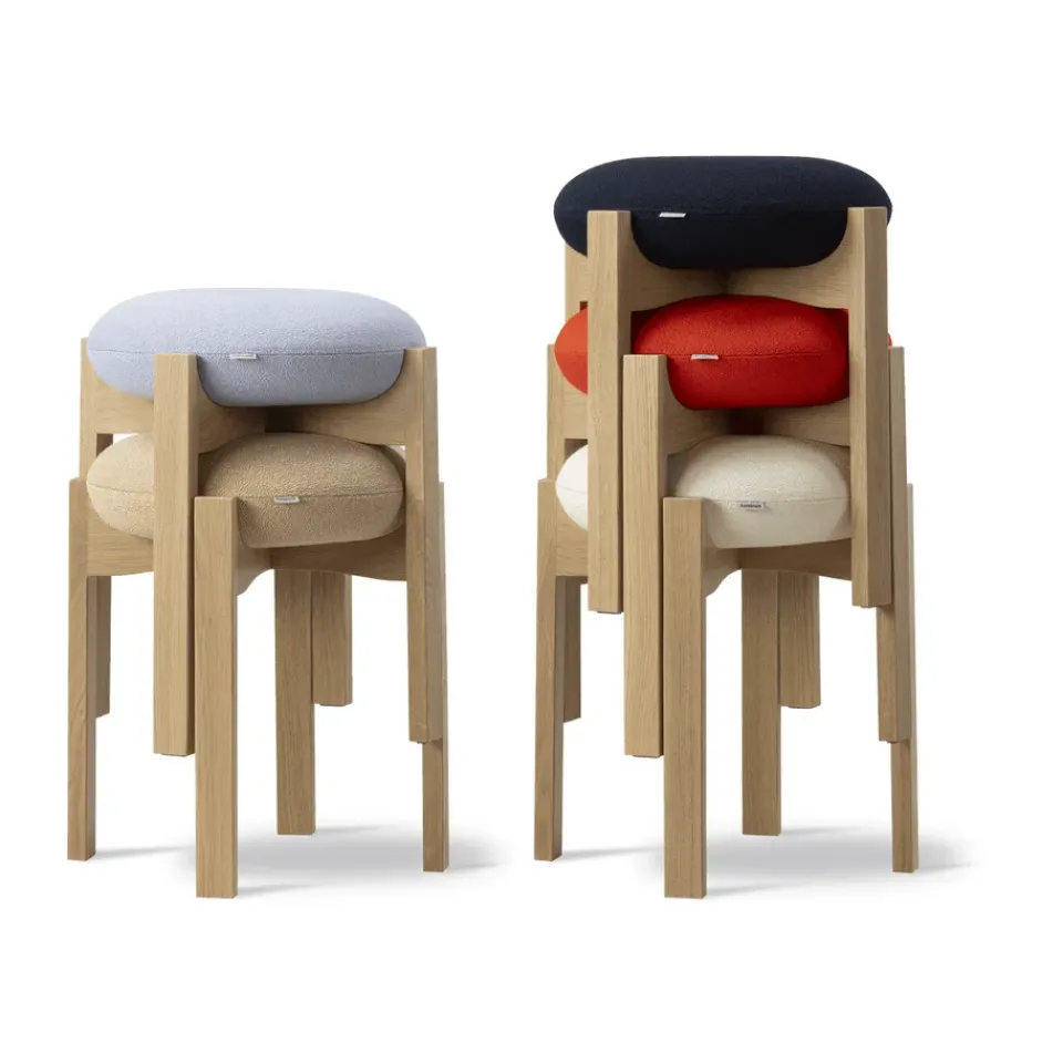 Stools^Fredericia Furniture Pioneer low stool, Hallingdal 200-lacquered oak Beige