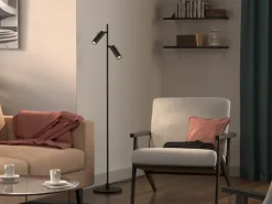 Discount Herstal Pipeline floor lamp, Matte , double Black