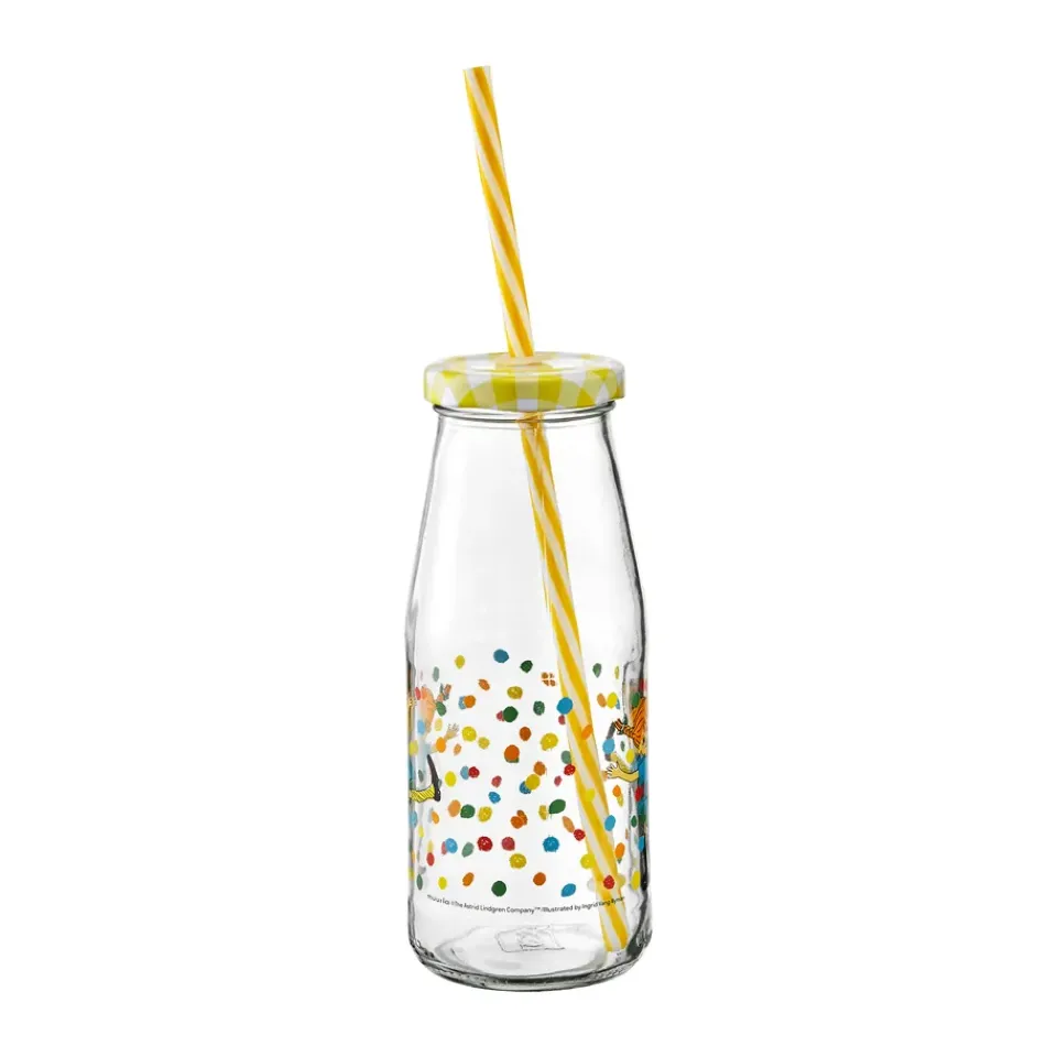 Water Bottles^Muurla Pippi bottle with lid and straw 4.5 dl, Boing-boing Transparent