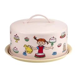Cake Stands^Muurla Pippi cake stand with dome, Birthday Pink