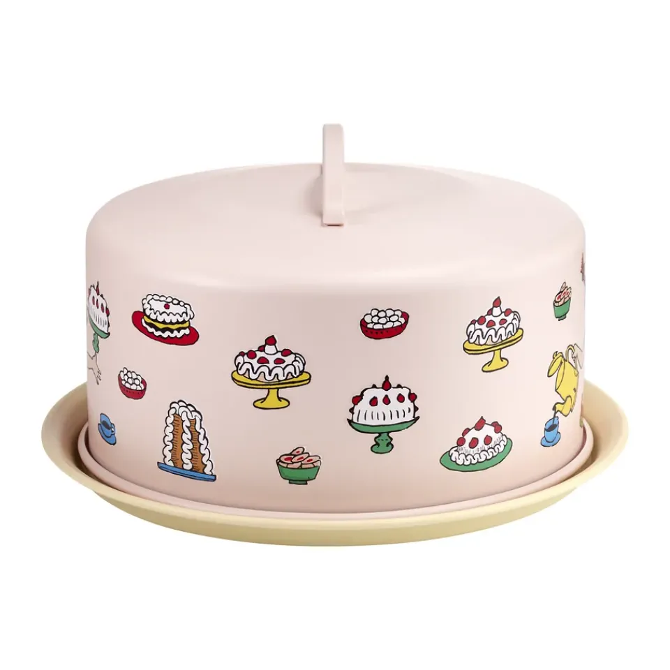 Cake Stands^Muurla Pippi cake stand with dome, Birthday Pink
