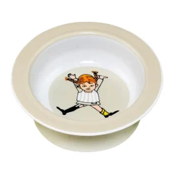 Online Rätt Start Pippi Cirkus suction cup plate Ø15.5 cm, Beige Multi